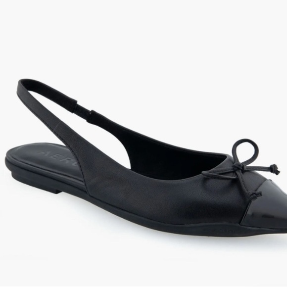 AEROSOLES Black Pointed Toe Slingback Flats New Without Tags - Picture 1 of 8